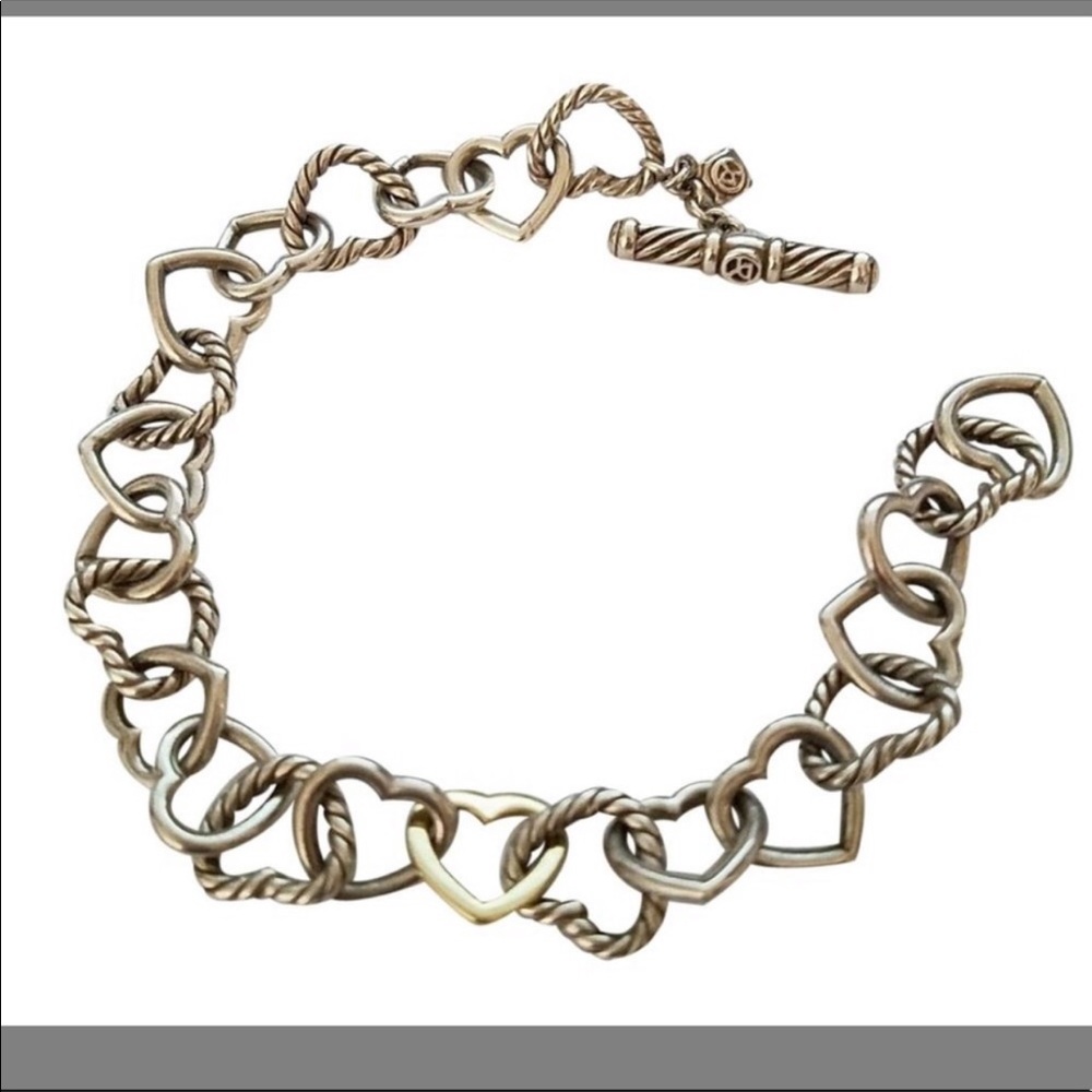 David Yurman heart bracelet. Silver and 24k gold